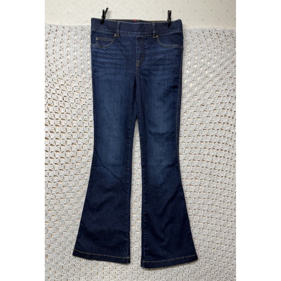 SPANX Pants - Spanx Jeans Women Sz L Blue Denim Bootcut Pull On W30 L31 Stretch 2-pockets